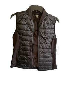 Vively Women's Black Lightweight Quilted Puffer Vest with Zip Pockets Size S